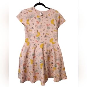 Disney Princess Pink French Terry Skater Dress with Princesses Prints